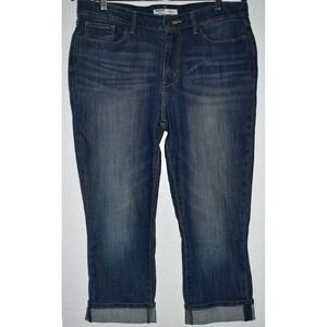 Signature by Levi Strauss Gold Label Mid-Rise Capri Jeans Dark Wash Size 12 Crop